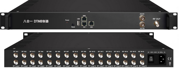 3394M 8合1DTMB调制器（16路Tuner+2路IP+2路ASI）
